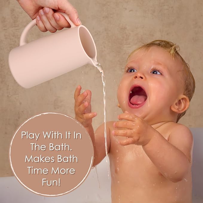 Baby Bath Rinse Cup, Food Grade Silicone Body Washing Rinser Cup (Cambridge Blue)