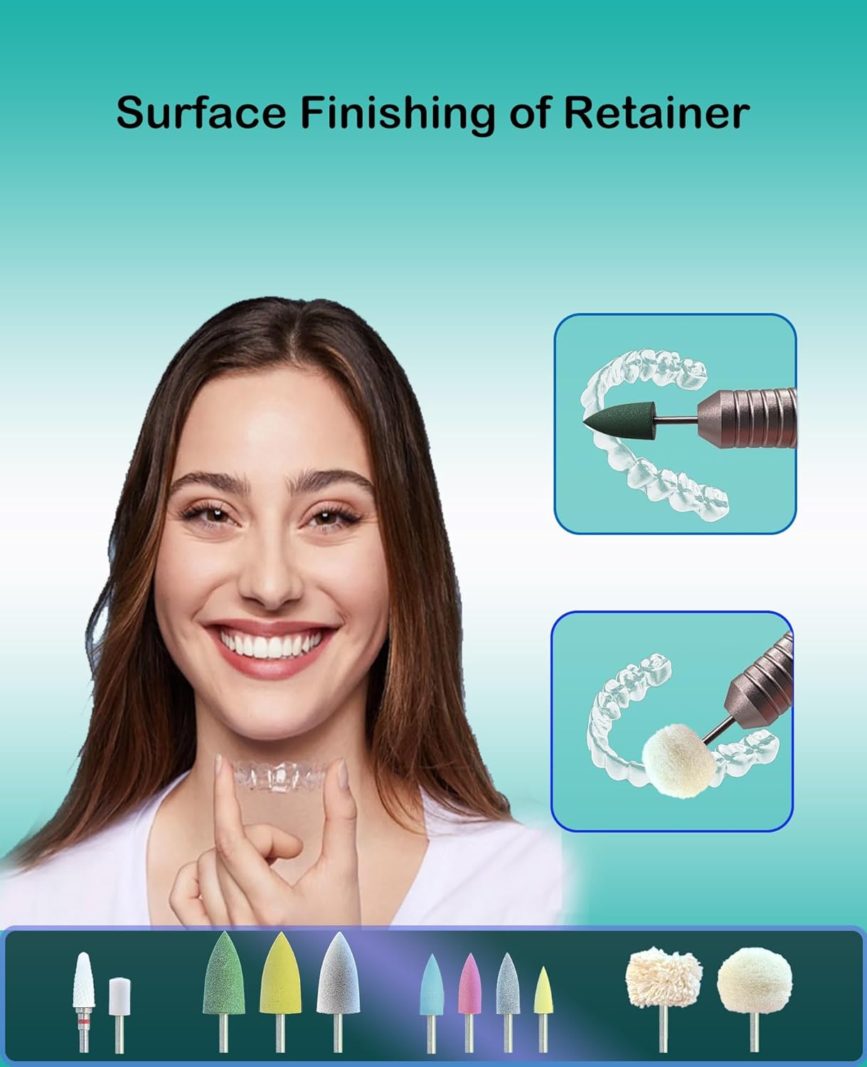 Cordless USB Mini Polisher, Portable Repair & Reline Kit for Edge Trimming, Relining Adjustment, Cracks Repair, and Surface Finishing, 11 Polishing Heads and Travel Case Included