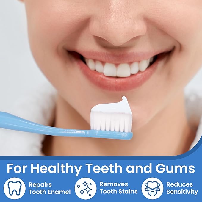 Pearlie White Active Remineralization Fluoride Free Toothpaste | 3.8oz/110gm | Remineralizing Toothpaste for Tooth Enamel Repair | Helps Remove Stains | Contains Hydroxyapatite and Xylitol | Pack of 6