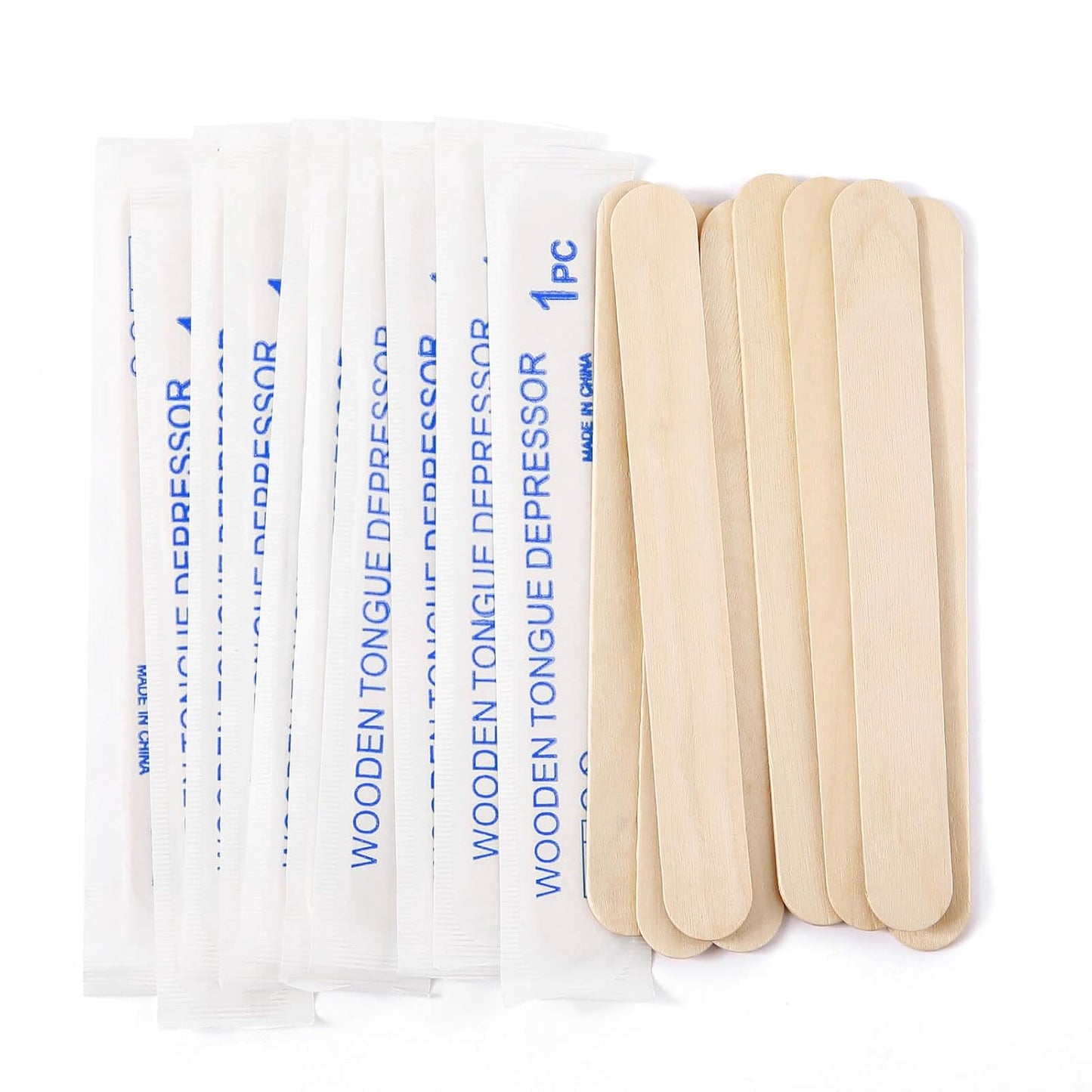 JMU Tongue Depressors Sterile 500 Count, 6" Tongue Depressors Wood Bulk Individually Wrapped