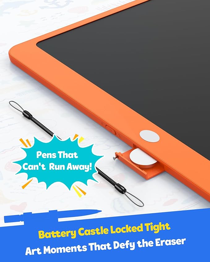 TEKFUN LCD Writing Tablet for Adults, Large Doodle Board, 16 Inch Colorful Drawing Tablet Writing Pad, Toddler Toys for 3 4 5 6 7 8 9 Year Old Girls Boys Teen, Birthday Gifts for Kids (Orange)