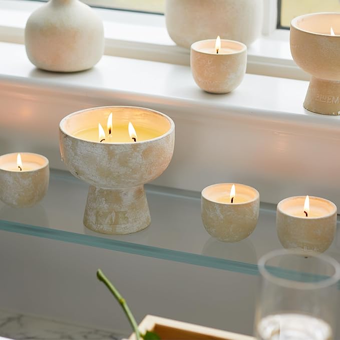 BLUEME 4pk Wellness Travel Candle Votive, Sustainable, Contains Essential Oil, Soy-Wax Blend (Romance, Spiritual, Happiness, Renew)