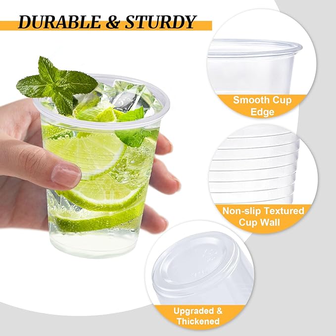 1500 Pack 5 oz Plastic Cups, Clear Disposable Plastic Cups Bulk, Small Mouthwash Cup, Cold Drinking Cup for Travel, Bathroom, Travel, Picnic