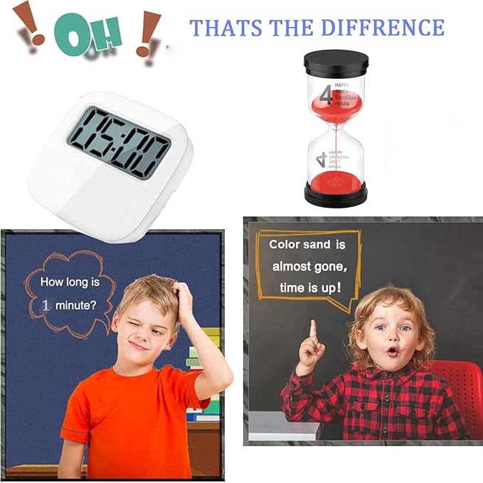 SuLiao Hourglass 4 Minute Sand Timer, Red Sand Clock, Plastic SandWatch Five Min, Small Reloj De Arena 4 Minutos, Colorful Hour Glass Sandglass, Games, Classroom, Kitchen, Decoration
