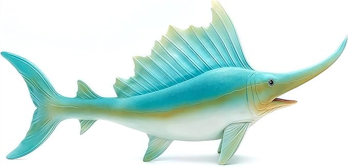 Gemini&Genius Sea Animal Sailfish Action Figure Soft Rubber Swim Bath Toy, Realistic Ocean Swordfish Educational and Role Play Toys for Kids and Collectors (17 Inches)