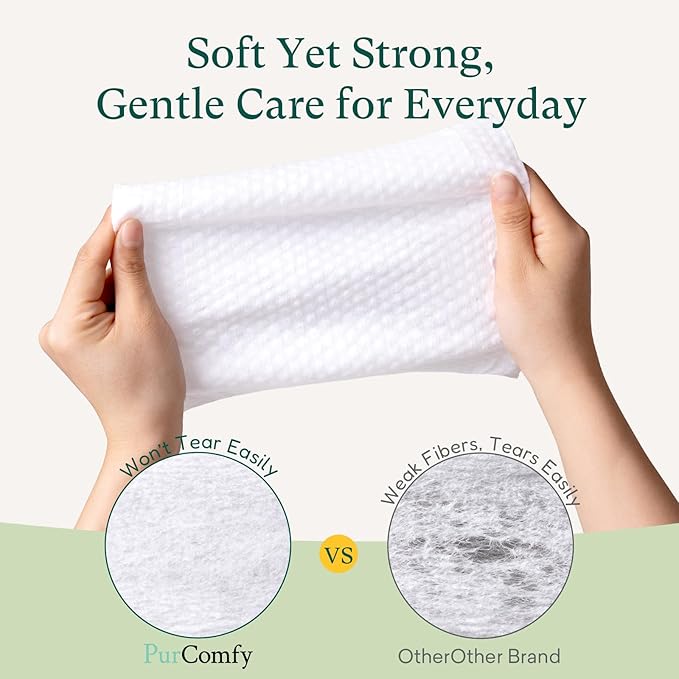 PurComfy Baby Wipes Unscented, 42 Travel Pack 99.9% Water Wipes with Plant Based, Hypoallergenic for Sensitive Newborn Skin, Total 336 Count Wet Wipes