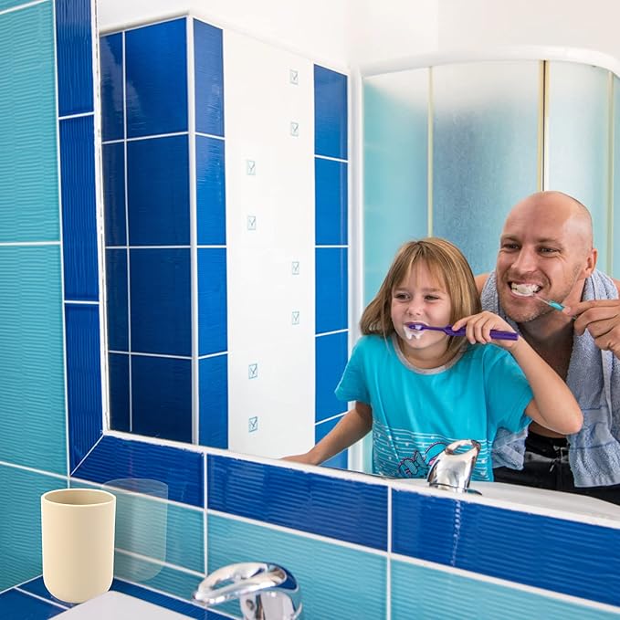 Toothbrush-Holder-Cup,Bathroom-Cup,Tooth-Brushing-Tumbler-Drinking-Teeth-Cup,Toothpaste-Countertop-Organizer,Rinse-Cup,Plastic 350ml (Green)