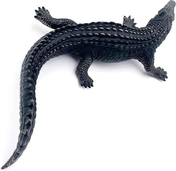 Gemini&Genius Crocodile Toys, Wildlife World Soft Plastic Animals Jungle Animal Alligator Action Figure Great for Educational, Cake Topper, Swim, Bath Toys, Stocking Stuffers for Kids