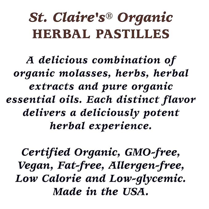 St. Claire's Organic Herbal Pastilles, (Ginger, 1.5 Ounce Tin, Bundle of 3) | Gluten-Free, Vegan, GMO-Free, Plant-based, Allergen-Free | Made in our Allergen-Free facility
