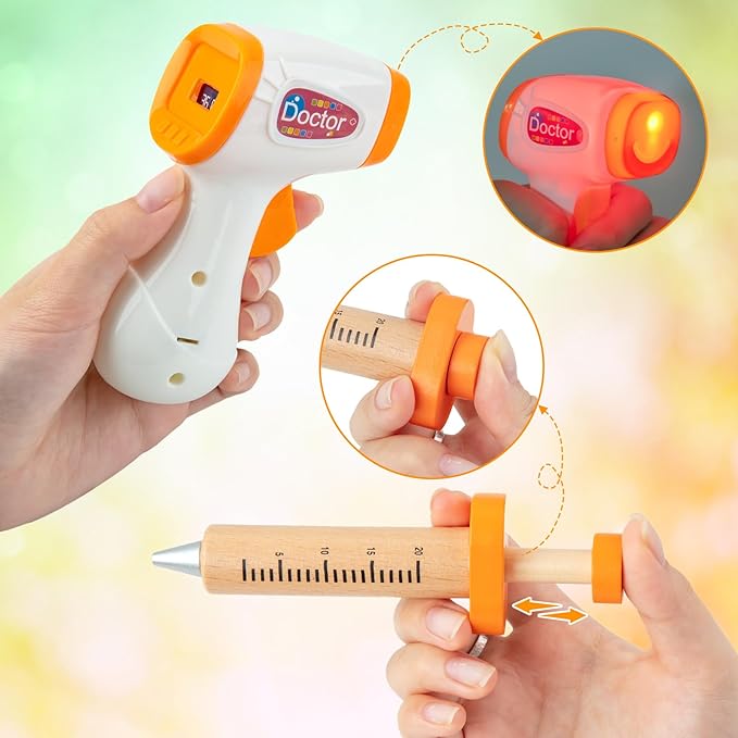 Doctor Kit for Kids, 34 Pcs Kids Doctor Playset kit for Toddlers 3-5 with Medical Storage Bag & Real Stethoscope, for Boys and Girls Fun Role Playing Game, Doctor Play for Kids Toddlers