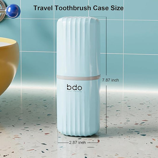 Toothbrush Travel Case Portable Toothbrush Holders with Cover Leakproof Toothbrush & Toothpaste Holder for Traveling School Camping Business Trip Bathroom