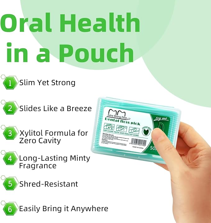 300PCS Dental Floss Travel Floss Professional Toothpicks Sticks Dental Floss Picks Flossers with Travel Case Superfine Floss Picks Dental Picks for Teeth Cleaning