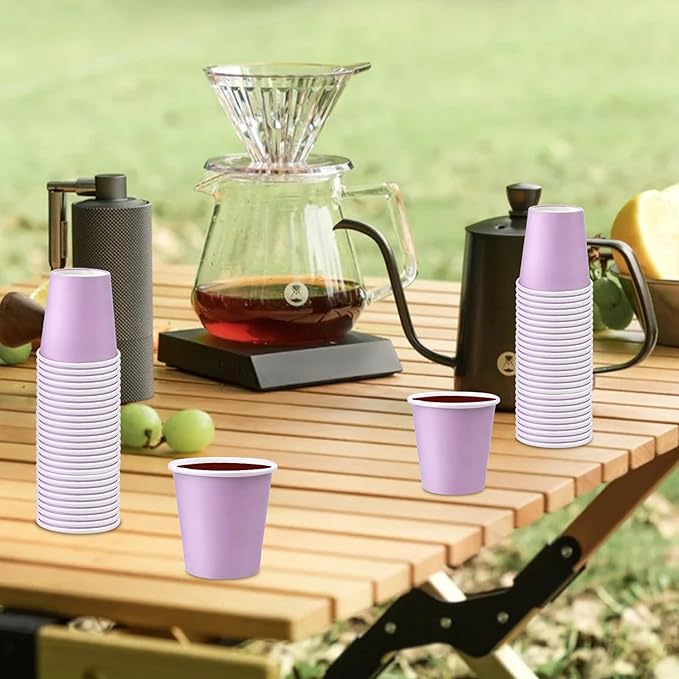 150 Pack 3oz Purple Paper Cups,Mouthwash Cups, Disposable Bathroom Cups,Small Paper Cups 3oz Ideal for Bathroom,Supermarket,Birthday Party,Picnic and BBQ
