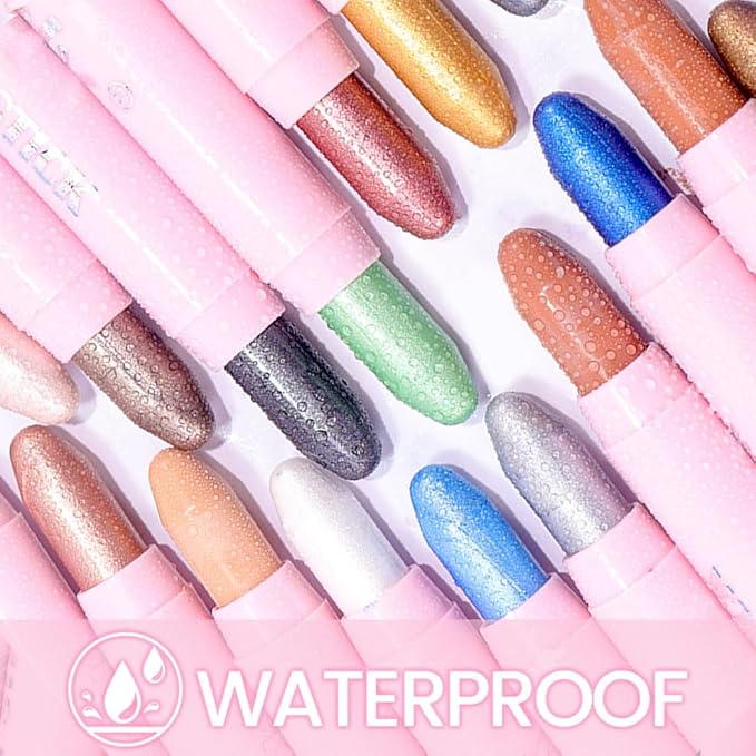 2-in-1 Cream Eyeshadow & Highlighter Stick, Waterproof Light Brown Matte Eye Shadow Pencil for Women, Long-Lasting Pigmented Makeup, sombras para ojos 25