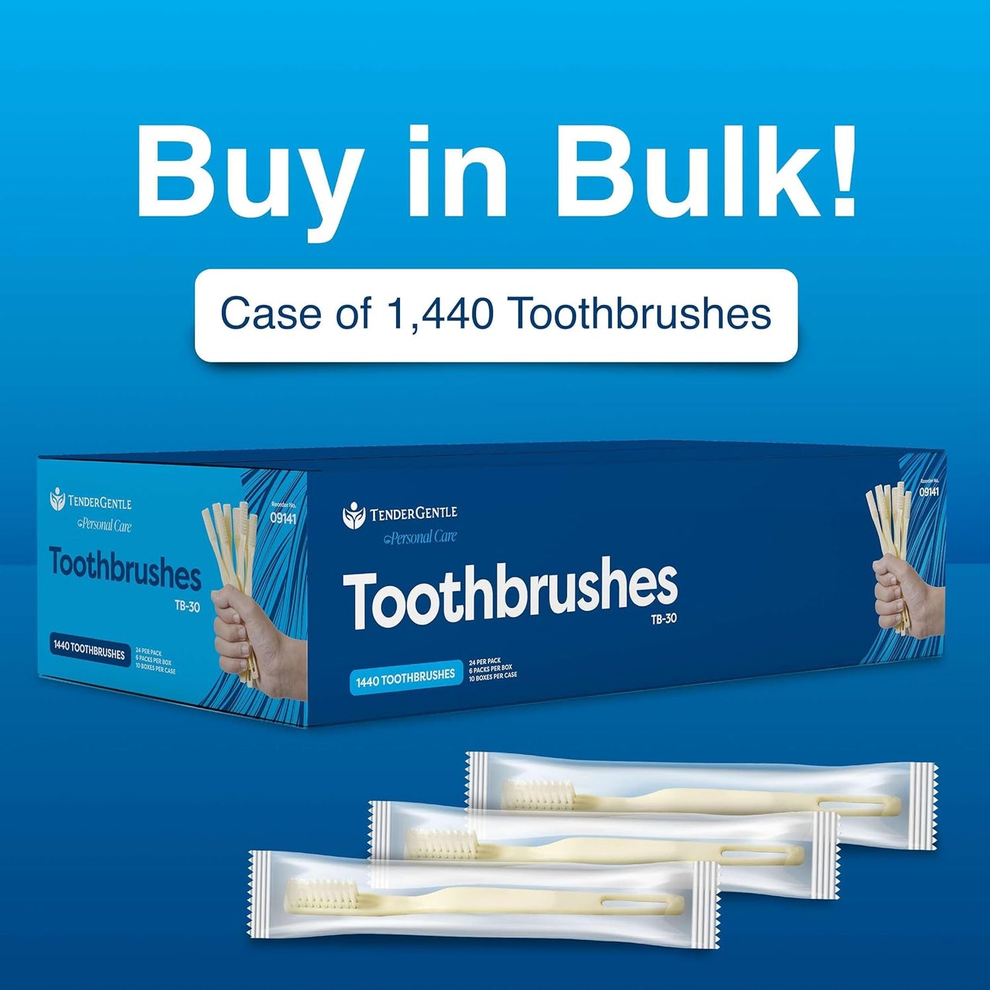 Medium Soft Toothbrushes for Adults and Kids - Case of 1440 Yellow Tooth Brushes - Individually Wrapped