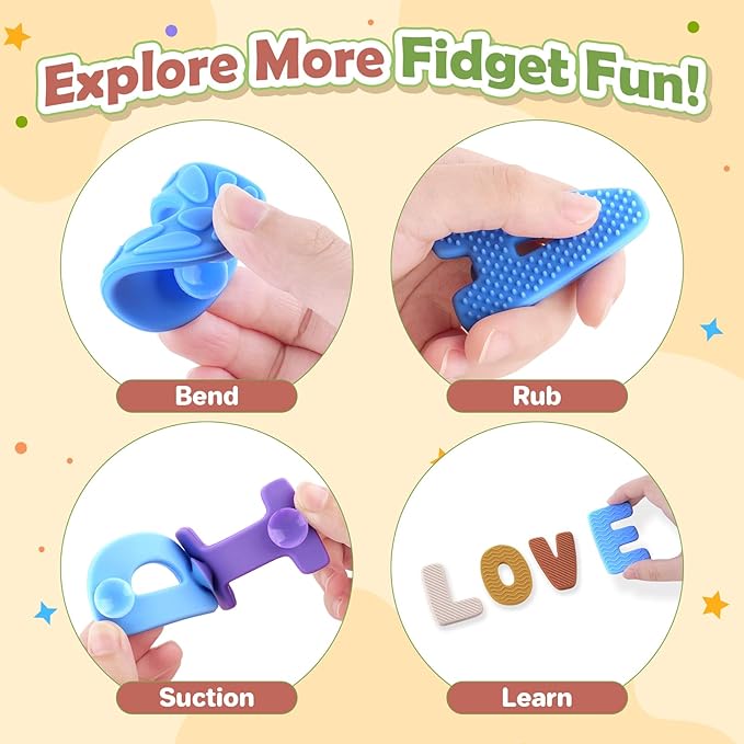 Alphabet ABC Learning Educational Toys - Textured Sensory Fidget Toys for Toddlers Kids - Educational Tools Suction Toy for Autsim - Preschool Learning Activity Toddler Toy for 2 3 4 5 Year Old Kids