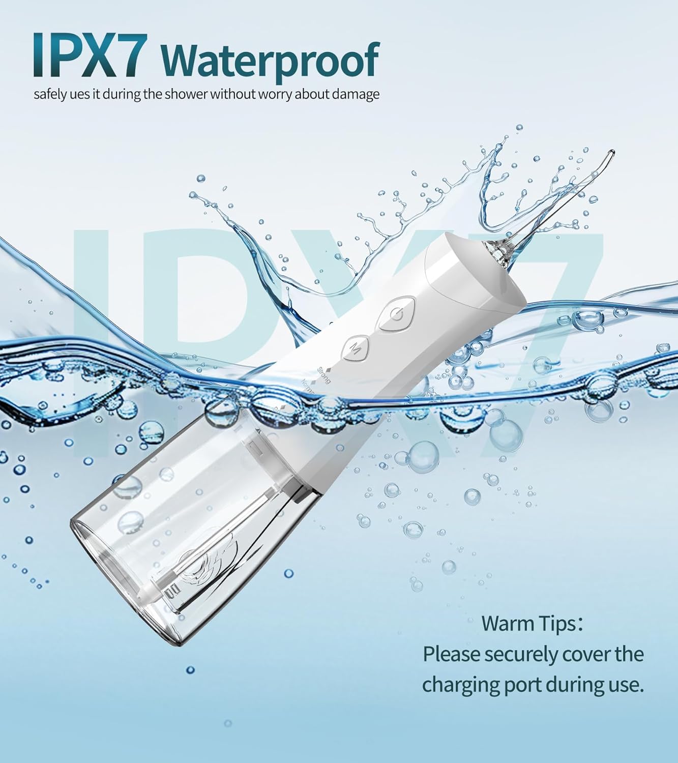 Water Dental Flosser Cordless for Teeth, 350ML Water Dental Flosser Teeth Pick 4 Modes Portable Oral Irrigator with 4 Jet Tips Rechargeable Flossers Oral Irrigator IPX7 Waterproof for Home Travel