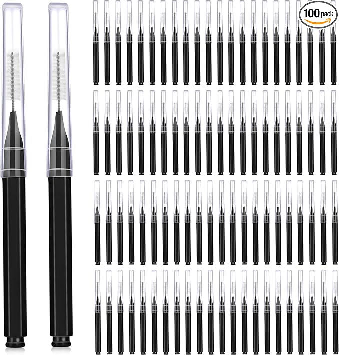 Patelai 100 Pieces Braces Brush for Cleaner Interdental Brush Toothpick Dental Tooth Flossing Head Oral Dental Hygiene Flosser Toothpick Cleaners Tooth Cleaning Tool (Black)