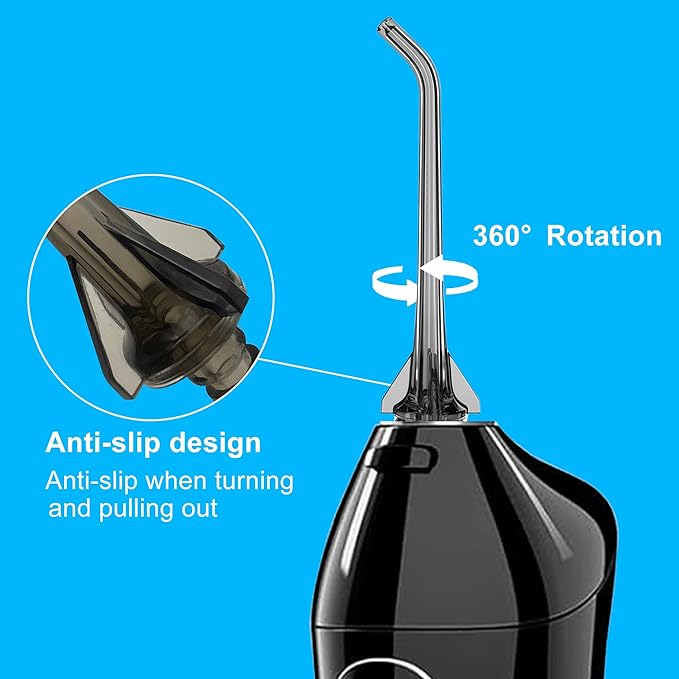 Replacement Heads for COSLUS Water Flosser, Water Flosser Replacement Tips Oral Irrigator Jet Tip Only Compatible COSLUS C20 (F5020E), E40 (WFP14), C31 (F5023), C50, and C51（Black）