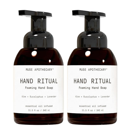 Muse Apothecary Hand Ritual - Aromatic and Nourishing Foaming Hand Soap, Infused with Natural Aromatherapy Essential Oils - USDA Certified Biobased - 11.5 oz, Aloe + Eucalyptus + Lavender, 2 Pack