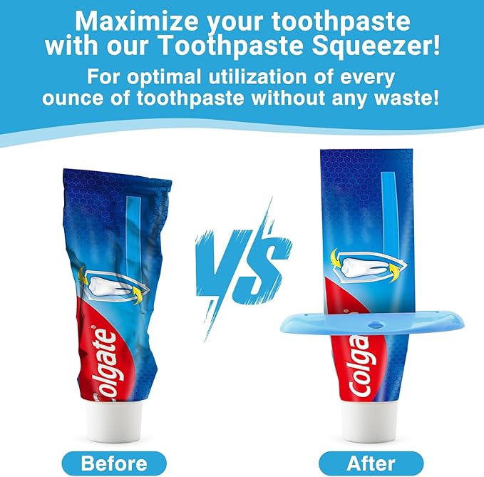 Self-Closing Toothpaste Caps by Tilcare - No Waste Cap Dispensers for Kids Bathroom - Mess-Free Toothpaste Lids - Easy to Use, Food Grade Silicone and BPA-Free Toppers