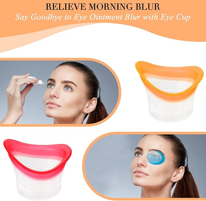 Eye Wash Cups for Eye Wash Bath Kit 6 Pack Silicone Eyes Cleaning Cup Reusable Eyewash Cleaner Cups Portable Eyes Rinse Cup Care Tool for Relief Cleansing Make up Dust Quick Discomfort