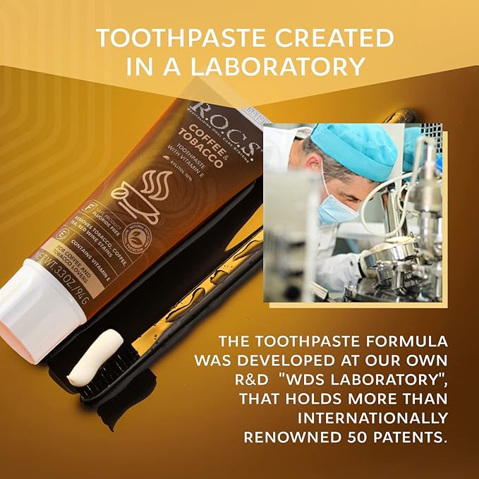 R.O.C.S. Toothpaste - Plaque Removing Paste for Smokers and Coffee Lovers