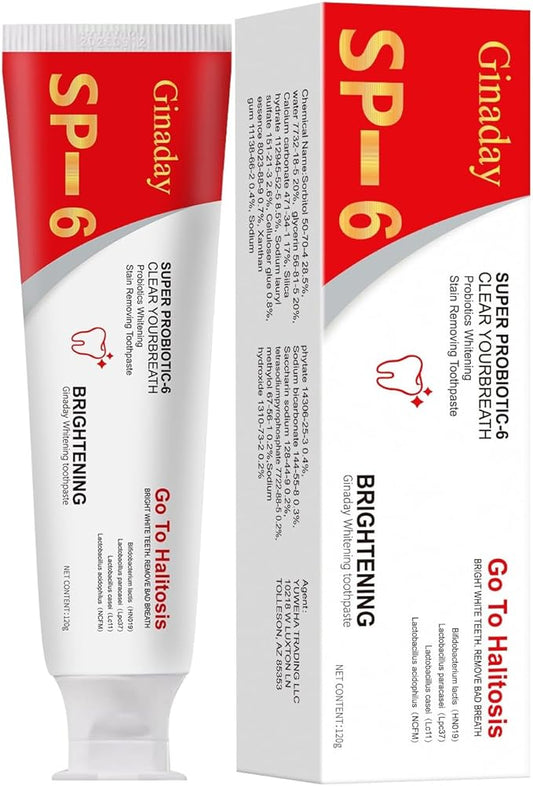 SP-6 Probiotic Toothpaste,Deep Cleaning Care Fresh Breath Ultra Whitening Toothpaste.(1pcs)