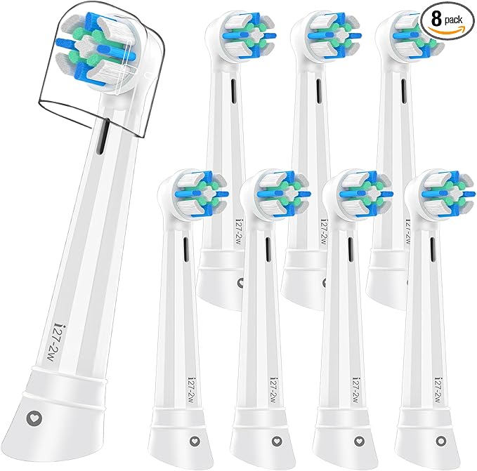 8pcs iO Replacement Heads Compatible with Oral B iO 3 4 5 6 7 8 9 10 Series Electric Toothbrush,IO Toothbrush Heads Compatible with Oral B iO,Medium-Hard bristles Care for Your Teeth,White