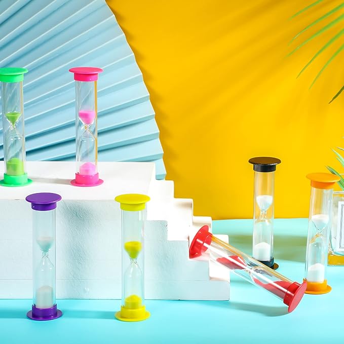 Queekay 48 Pcs 2 Minute Sand Timer for Kids, Mini Hourglass Bulk Sand Clock Timer for Adult Kids in Classroom Kitchen Games Office School(Colorful)