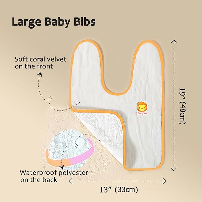 Bibs,Extra large bibs for Toddlers, Towel Bibs,Waterproof and super absorbent.