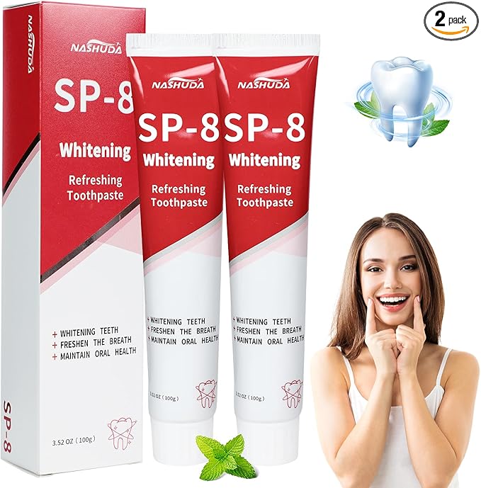 SP-8 Probiotic Ultra Whitening Toothpaste, SP8 Toothpaste Fresh Breath, Deep Cleaning Care (2PCS)