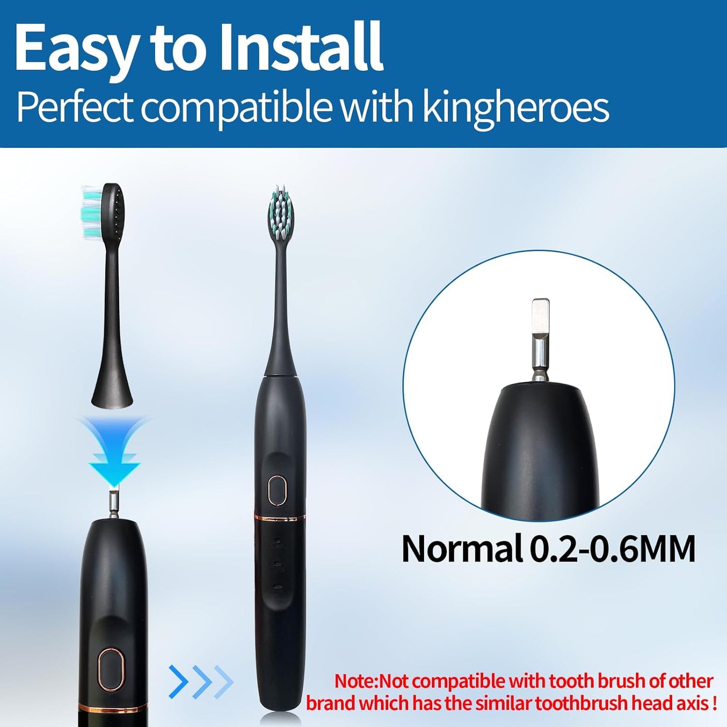 5 Pack Toothbrush Heads Compatible with Kingheroes,Soft Brush Bristles Electric Toothbrush Replacement Heads Compatible with Kingheroes