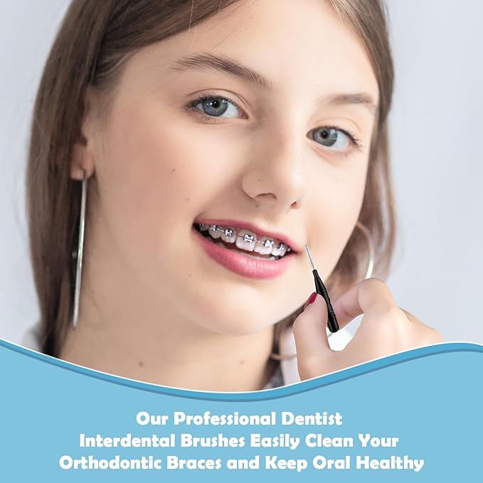 120 Pieces Braces Flossers for Cleaner Interdental Brushes Between Teeth, Toothpick Dental Tooth Flossing with Soft Bristles 360° Bendable Oral Dental Hygiene Flosser Cleaning Tool