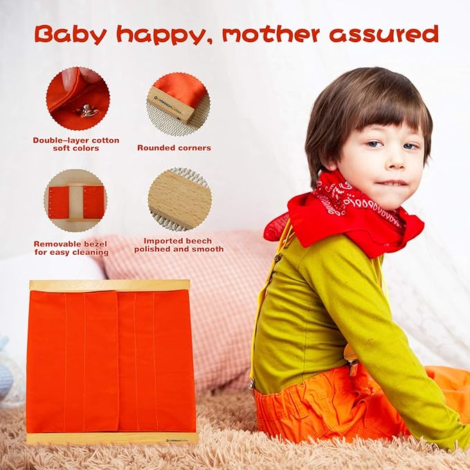 MONTESSORI OUTLET Snapping Frame | Practical Life Skill Tool for Toddlers & Preschoolers | Learn to Snap Clothes, Develop Fine Motor Skills & Independence (Ages 3-6)