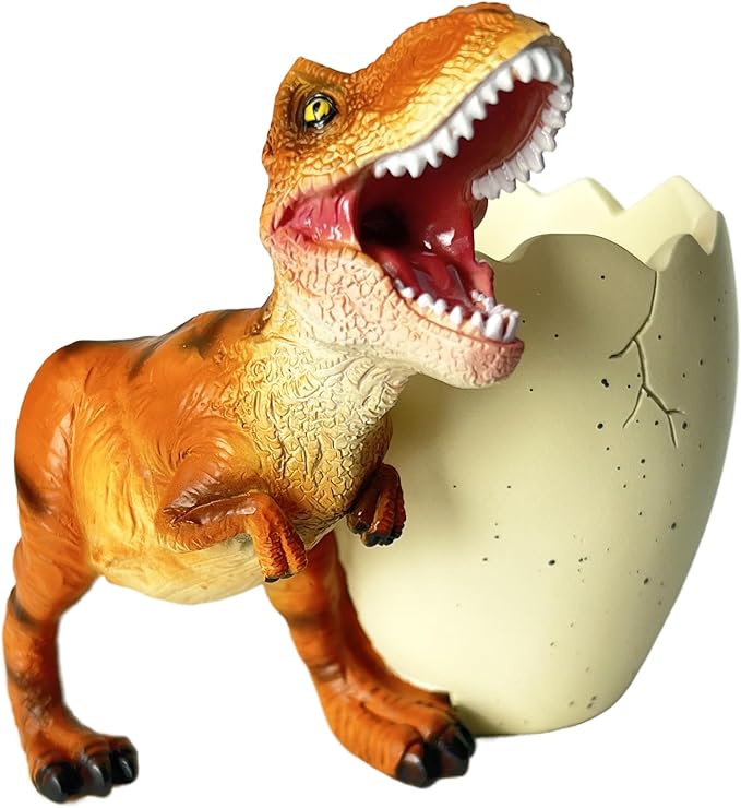 FlidRunest Dinosaur Toothbrush Holder Toothbrush Organizer for Bathroom - Sturdy Resin Tooth Brush Holder - Easy to Clean - Funny Dino Decor Gift for Birthday, Children's Day, Christmas