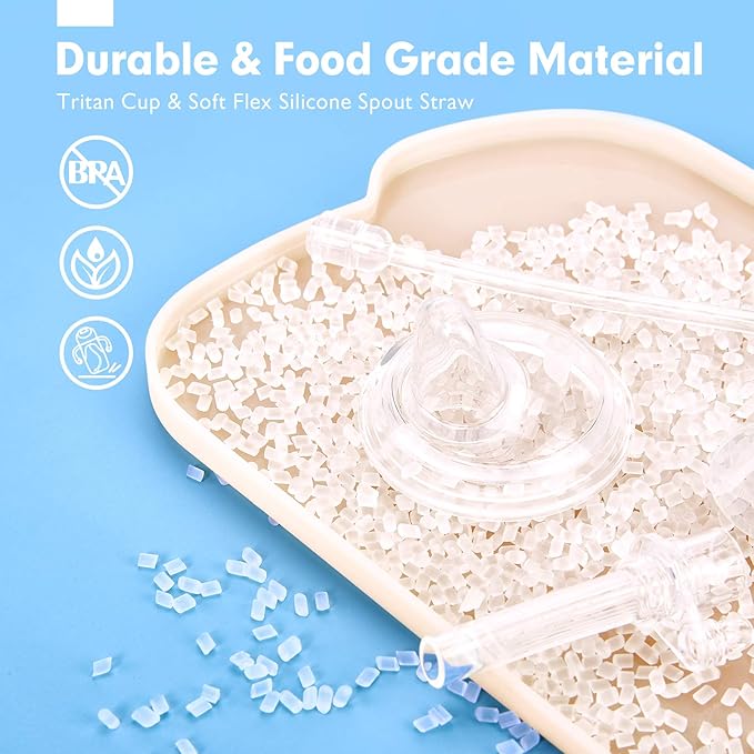 hahaland Sippy Cups for Baby 6-12 Months - 2 in 1 Spout & Straw Unicorns Sippy Cups for Toddlers 1-3 No Spill Transition Weighted Straw Cup (1 Cup with 2 Nipples) Baby First Christmas Gifts