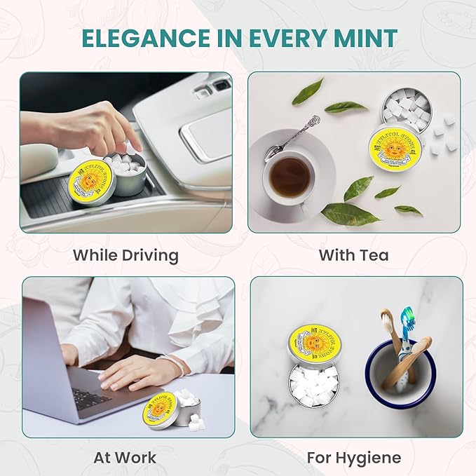 Xylitol Stone Sugar Free Candy - Vegan & Keto Friendly Unique Hard Candy - 100% Natural Flavor Candies - Gluten Free & Non-GMO Breath Freshener Low Calorie Mints - Lemon (Pack of 1)