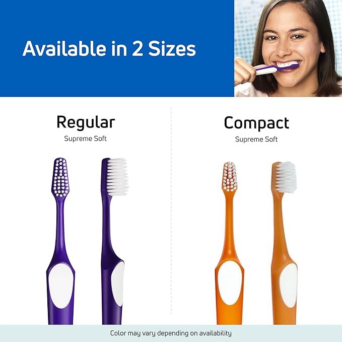 TePe Supreme Compact Soft Toothbrushes – Soft Bristle Toothbrush 1 Pk