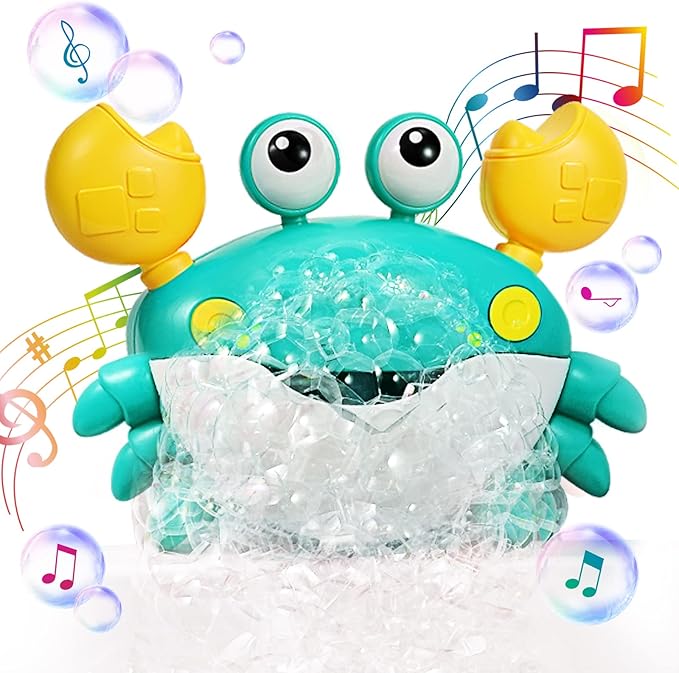 Deejoy Crab Bubble Bath Maker for The Bathtub,Blows Bubbles and Plays 12 Children’s Songs,Sing-Along Bath Bubble Machine Baby, Toddler Kids Bath Toys Makes Great Gifts for 3 Years Girl Boy[Green]