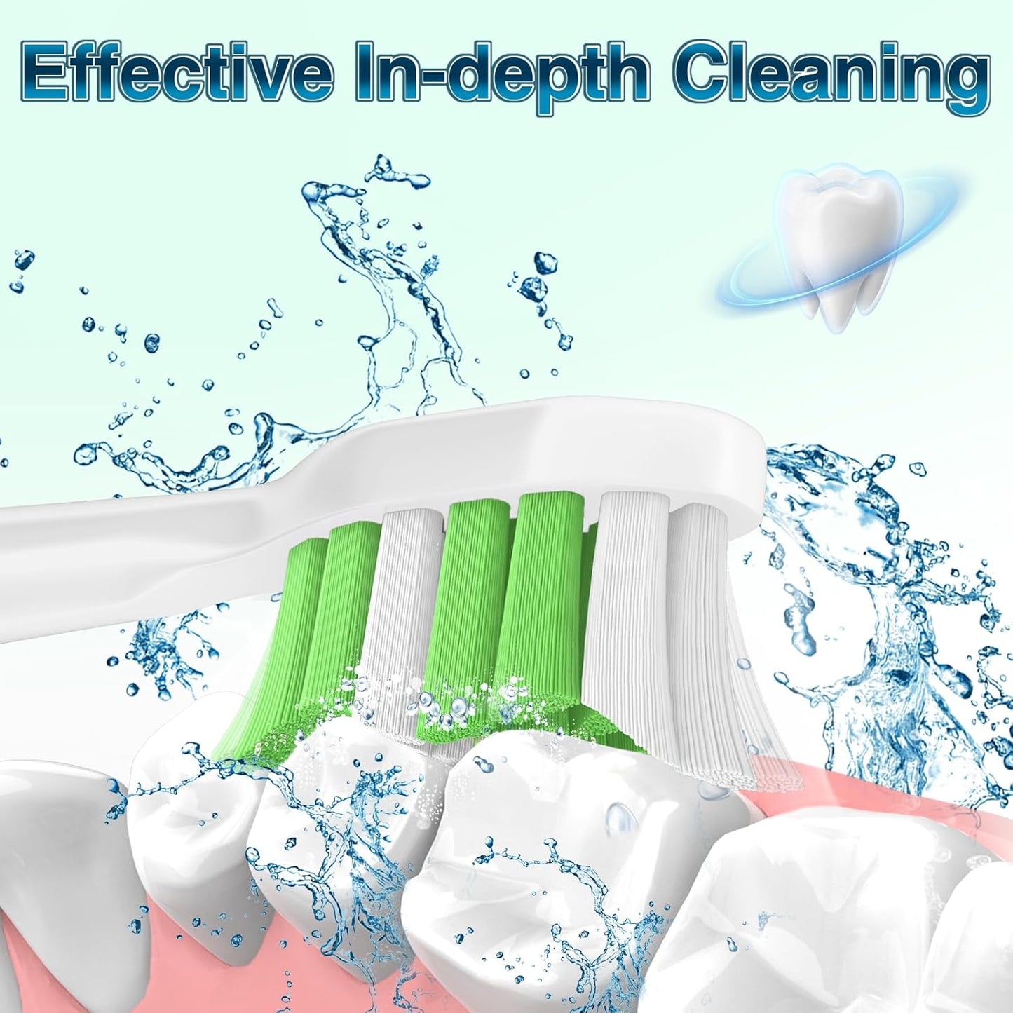 Aoremon Replacement Heads for Philips Sonicare Toothbrush Heads - Compatible with Phillips Sonicare W HX6062/65 & All Snap-on Electric Toothbrush Models, White Pack of 10