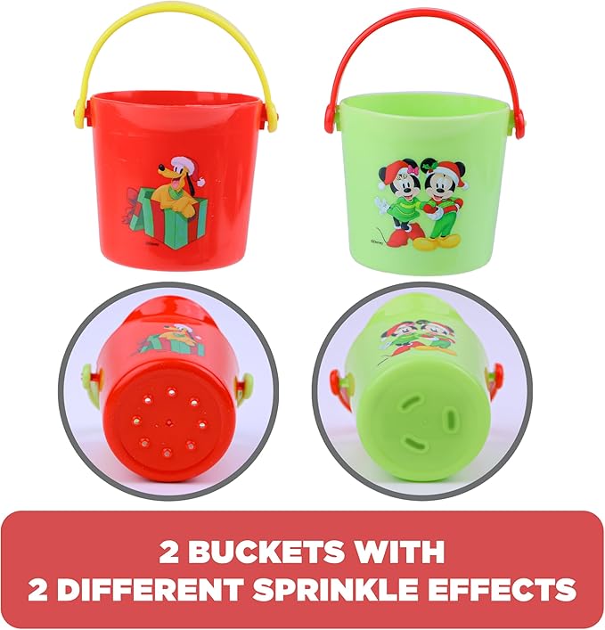 Disney Holiday Mickey and Friends Bath Toys - 11 pc Bath Value Set, Bath Toys, Finger Puppets, Rinse Cups, Foam Pump, Bath squirters