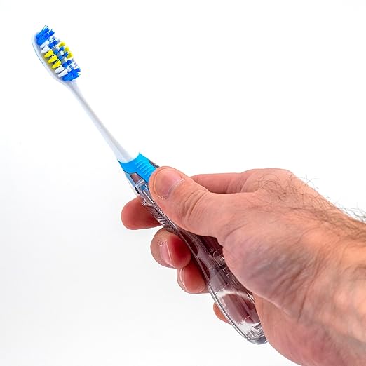 GUM Folding Travel Toothbrush - Compact Head + Tongue Cleaner - Soft Bristled Travel Toothbrushes for Adults 1ct (Pack of 6)