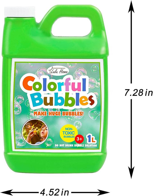 Lulu Home Bubble Concentrated Solution, 1 L/ 33.8 OZ Bubble Refill Solution for Kids Graduation Parties, Bubble Machine, Giant Bubble Wand, Bubble Blower Toys (Grass Green)
