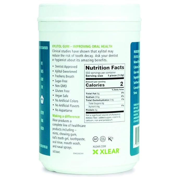 Spry Fresh Natural Xylitol Chewing Gum Dental Defense System - Aspartame-Free, Sugar-Free, Non-GMO, Gluten-Free (Wintergreen, 550 Count - Pack of 1)