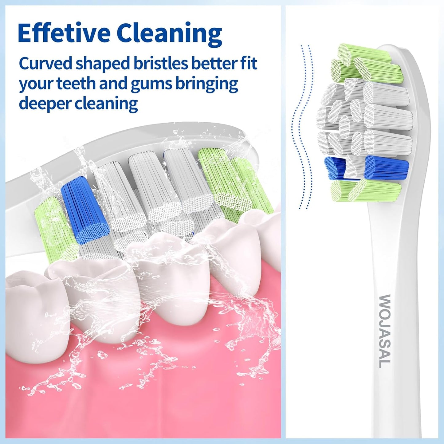 Replacement Toothbrush Brush Heads Compatible with Philips Sonicare Electric Toothbrushes with Click-on System Dupont Bristles for Optimal Plaque Remove, Pack of 10, White