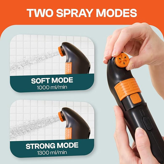 Portable Bidet for Travel – Electric High Pressure Rechargeable Bidet for Women & Men | 2.5L Bottle | 1300ML/Min Flow | USB-C | 1600mAh Battery | USA Brand – Spray Mate Jumbo