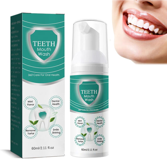 Teeth Total Care Mouthwash, Ultra-Fine Herbal Foam, Mint Taste, Repairs Teeth & Gums, Refreshes Breath, Solves Oral Problems (1pc) 60ml