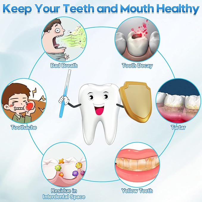 300 Pcs Interdental Brushes for Braces, 6 Size Soft and Bendable Braces Brush for Cleaning, Toothpick Dental Tooth Flossing Head Oral Dental Hygiene Flosser Teeth Gum Braces Tooth Cleaning Tool