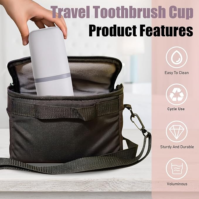 Huakaile 2 Pack Plastic Travel Toothbrush Holder, Portable Toothbrush Cup with Cover, Toothbrush Case Box Toothpaste Container for Storage Organizer Bathroom Camping (White, pink)